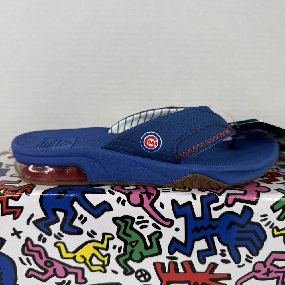 Reef Chicago Cubs Thong Flip Flops‎ Shoes • MLB • Youth Kids Size 13/1Y Blue